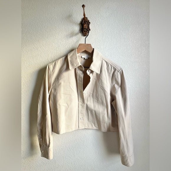 Vince Tops - Vince Cream Cropped Button-Down Shirt